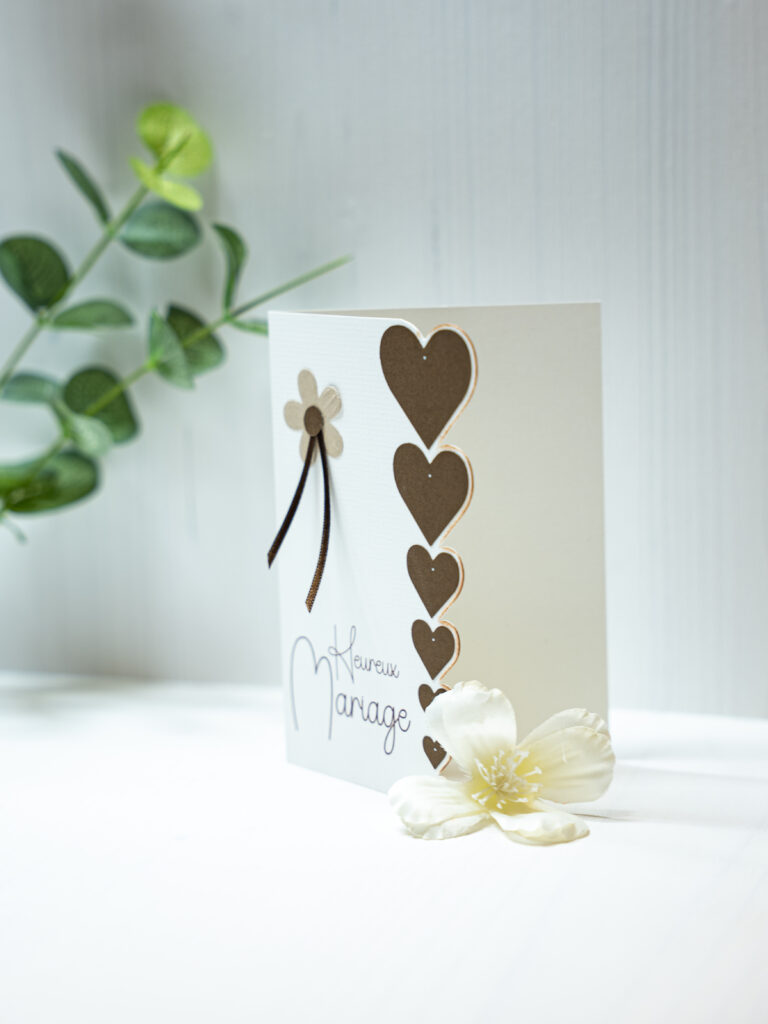 Carte de félicitations mariage Cyntia Créations — modèle cascade