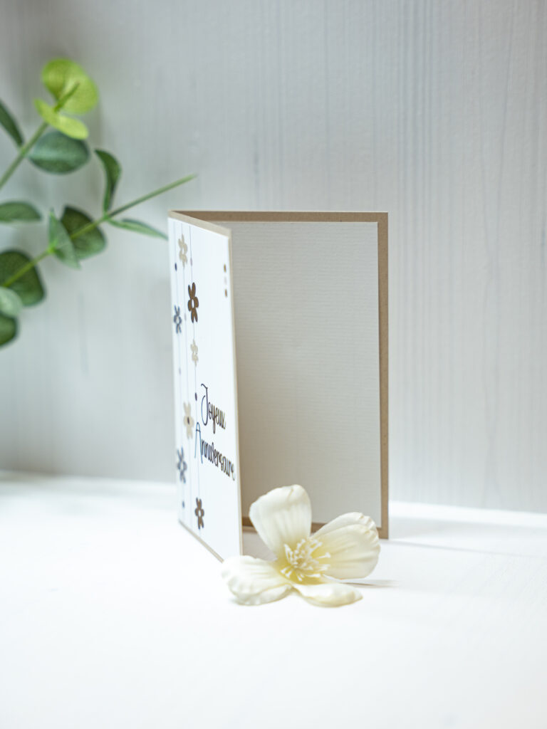 Carte joyeux anniversaire Cyntia Créations — modèle fleurs