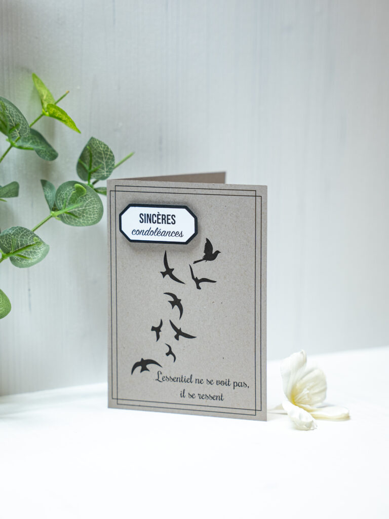 Carte de condoléances Cyntia Créations — modèle oiseaux