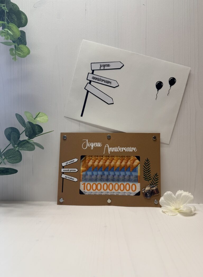 Carte cadeau Double Bonheur Cyntia Créations — version anniversaire