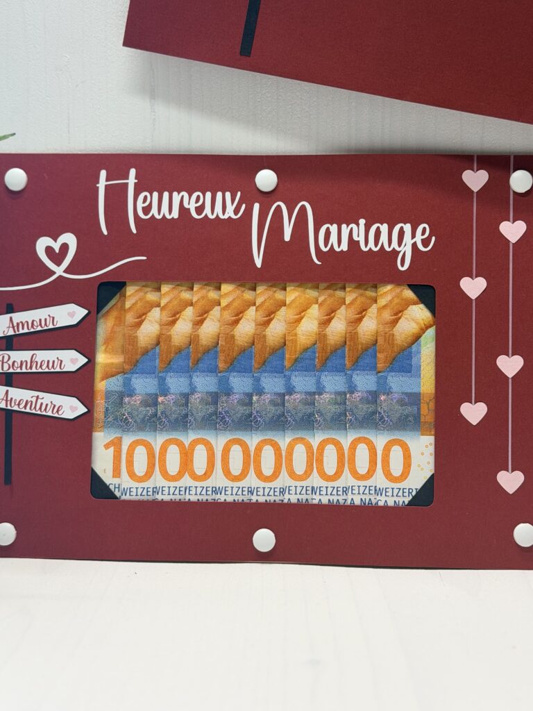 Carte cadeau Double Bonheur Cyntia Créations — version mariage
