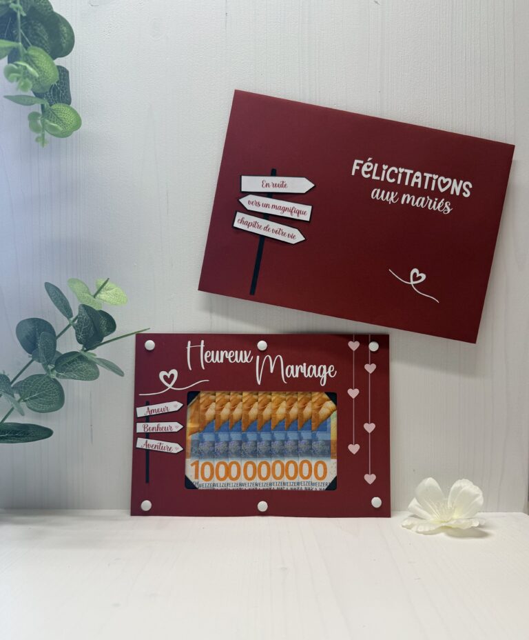 Carte cadeau Double Bonheur Cyntia Créations — version mariage