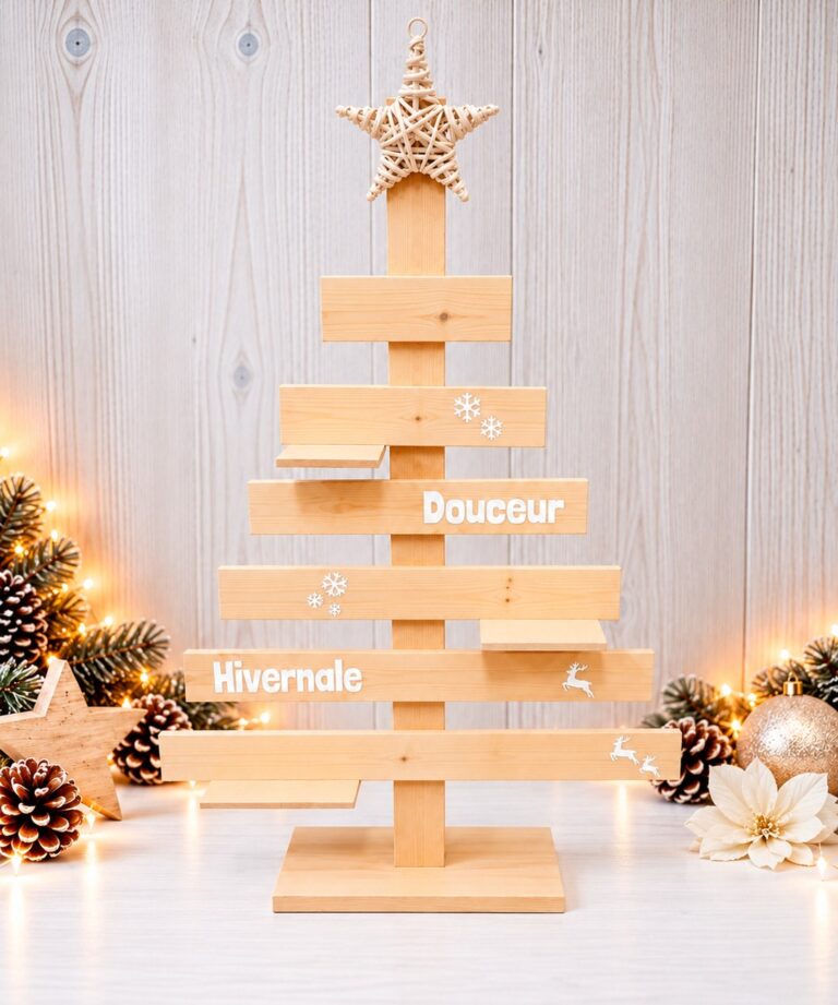 Sapin de Noël en bois fait main — Cyntia Créations