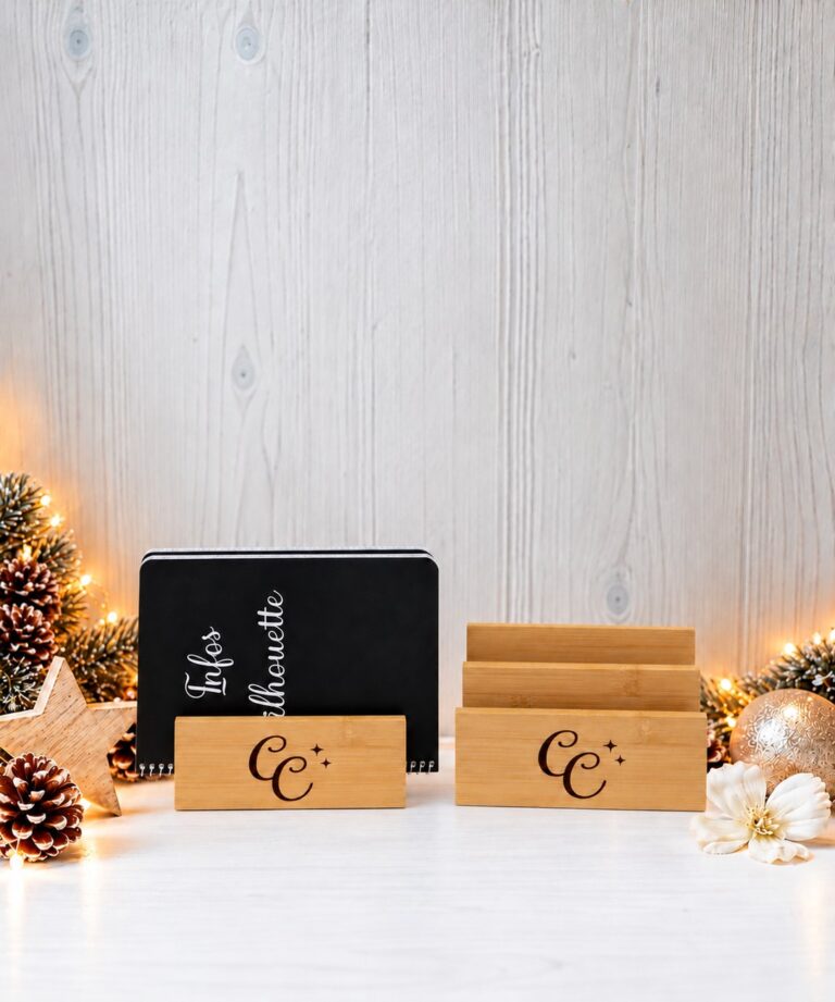 Support à documents en bois au monogramme — Cyntia Créations